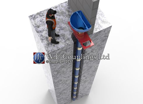 Tremie tremmie couplings Concrete Pouring Laying Cement Piling Foundations Civil Engineering Spool Piece clamp shwing collar shoulder victaulic